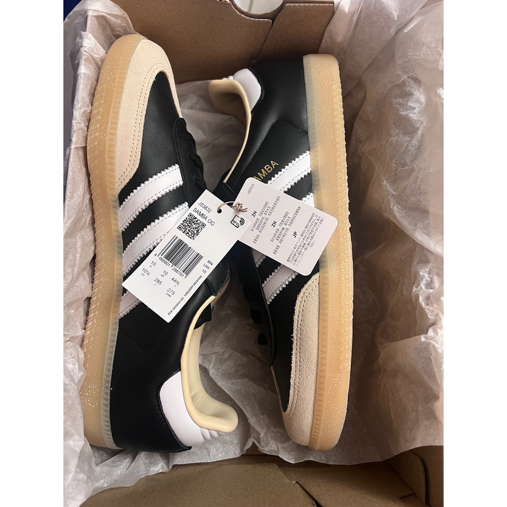 NEW adidas Originals Samba OG Sneakers Core Black White Gum JS3832 Men Sz 10 1/2